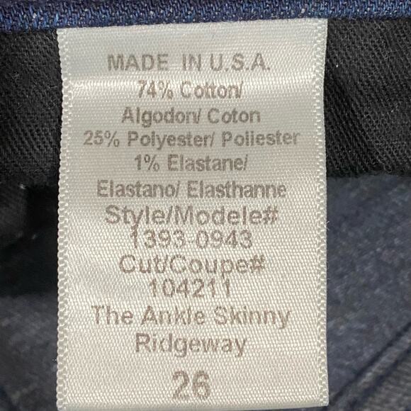 CURRENT/ELLIOTT Dark Wash Jeans Size 26 “The Ankle Skinny” Ridgeway Blue - Picture 5 of 11